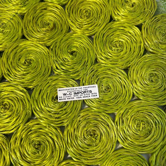 VTG Abaca Fiber Woven Trivets & Coasters SET of 6 Fruit Home Decor Accents - Picture 9 of 10